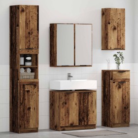 Juego de muebles de baño con cajón 4 pcs Madera vieja en Muebles de baño | Comprar online en Foro24