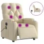 Cream fabric electric massage recliner by , Armchairs - Ref: Foro24-3204707, Price: 274,72 €, Discount: %