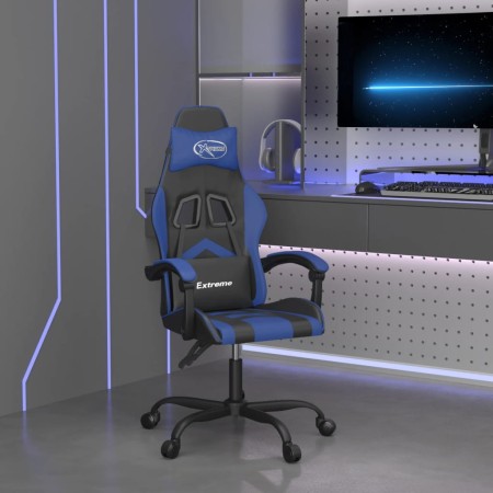Silla gaming giratoria cuero sintético negro y azul en Sillas gaming | Comprar online en Foro24