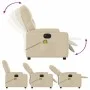 Cream fabric electric massage recliner by , Armchairs - Ref: Foro24-3204707, Price: 274,72 €, Discount: %