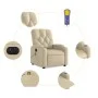 Cream fabric electric massage recliner by , Armchairs - Ref: Foro24-3204707, Price: 274,72 €, Discount: %