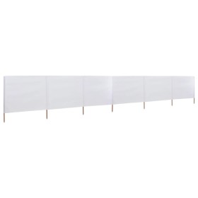 Beach windbreak with 6 fabric panels 800x80 cm white by vidaXL, Umbrellas - Ref: Foro24-44543, Price: 60,04 €, Discount: %