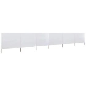 Beach windbreak with 6 fabric panels 800x80 cm white by vidaXL, Umbrellas - Ref: Foro24-44543, Price: 58,94 €, Discount: %
