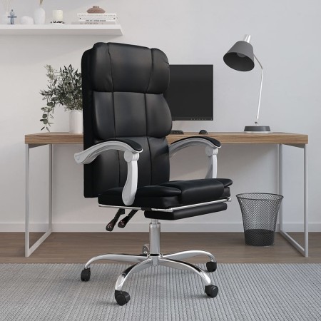 Silla de oficina reclinable cuero sintético negro en Sillas de oficina | Comprar online en Foro24