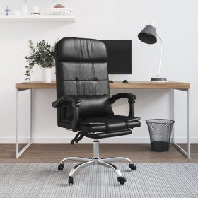 Silla de oficina reclinable masaje cuero sintético negro en Sillas de oficina | Comprar online en Foro24