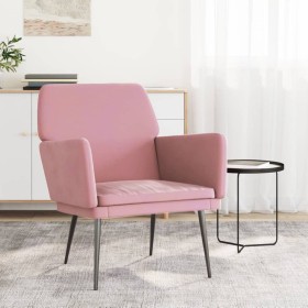 Sillón de terciopelo rosa 62x79x79 cm en Sillones | Comprar online en Foro24