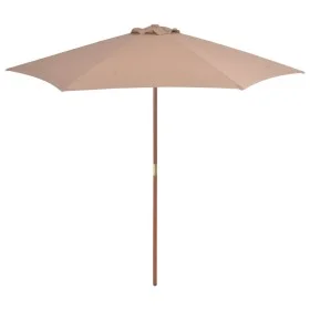 Sombrilla de jardín con palo de madera 270 cm gris topo de vidaXL, Sombrillas - Ref: Foro24-44516, Precio: 72,55 €, Descuento: %