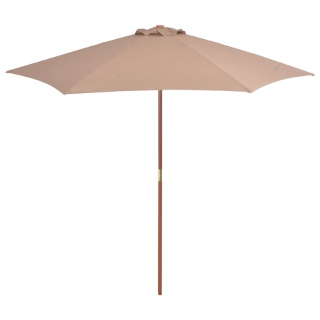 Sombrilla de jardín con palo de madera 270 cm gris topo de vidaXL, Sombrillas - Ref: Foro24-44516, Precio: 74,12 €