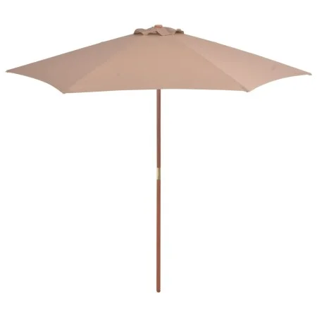 Sombrilla de jardín con palo de madera 270 cm gris topo de vidaXL, Sombrillas - Ref: Foro24-44516, Precio: 72,55 €, Descuento: %