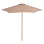Sombrilla de jardín con palo de madera 270 cm gris topo de vidaXL, Sombrillas - Ref: Foro24-44516, Precio: 74,12 €