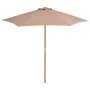 Sombrilla de jardín con palo de madera 270 cm gris topo de vidaXL, Sombrillas - Ref: Foro24-44516, Precio: 72,55 €, Descuento: %