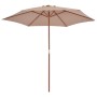 Sombrilla de jardín con palo de madera 270 cm gris topo de vidaXL, Sombrillas - Ref: Foro24-44516, Precio: 74,12 €