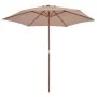 Sombrilla de jardín con palo de madera 270 cm gris topo de vidaXL, Sombrillas - Ref: Foro24-44516, Precio: 72,55 €, Descuento: %
