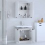 Juego de muebles de baño 2 piezas madera contrachapada blanco