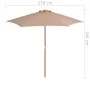 Sombrilla de jardín con palo de madera 270 cm gris topo de vidaXL, Sombrillas - Ref: Foro24-44516, Precio: 72,55 €, Descuento: %