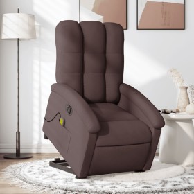 Elektrischer Massagesessel mit hochklappbarer Liege, dunkelbrauner Stoff von , Sessel - Ref: Foro24-3204133, Preis: 341,38 €,...