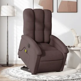 Elektrischer Massagesessel mit hochklappbarer Liege, dunkelbrauner Stoff von , Sessel - Ref: Foro24-3204133, Preis: 365,32 €,...