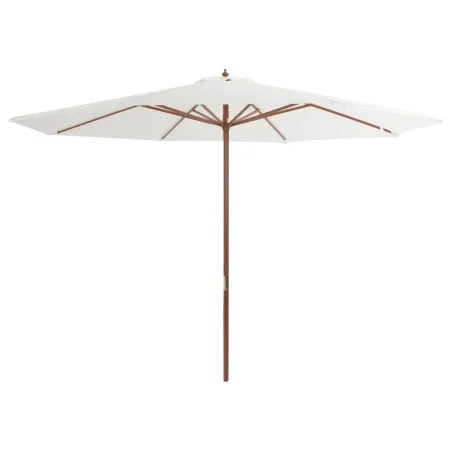 Außen-Sonnenschirm mit weißem Holzstock in Sandfarbe, 350 cm. von vidaXL, Sonnenschirme - Ref: Foro24-44527, Preis: 111,30 €,...