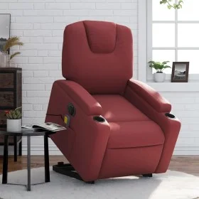 Electric lifting massage chair red artificial leather by , Armchairs - Ref: Foro24-3204455, Price: 382,13 €, Discount: %