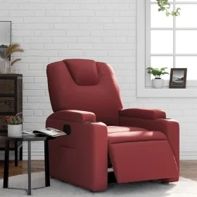 Sillón reclinable eléctrico de cuero sintético rojo tinto de , Sillones - Ref: Foro24-3204420, Precio: 280,70 €, Descuento: %