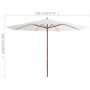 Sombrilla de exterior con palo de madera blanco arena 350 cm de vidaXL, Sombrillas - Ref: Foro24-44527, Precio: 116,93 €, Des...