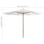 Sombrilla de exterior con palo de madera blanco arena 350 cm by vidaXL, Umbrellas - Ref: Foro24-44527, Price: 111,30 €, Disco...