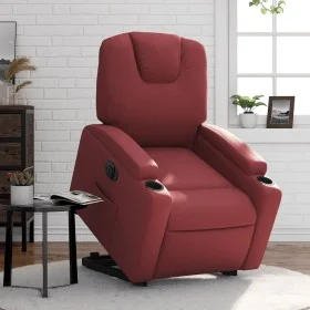 Sillón elevable eléctrico cuero artificial rojo tinto de , Sillones - Ref: Foro24-3204448, Precio: 367,50 €, Descuento: %