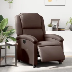 Sillón reclinable eléctrico de cuero sintético marrón de , Sillones - Ref: Foro24-3204214, Precio: 260,25 €, Descuento: %