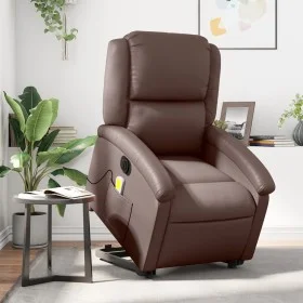 Sillón de masaje elevable eléctrico cuero sintético marrón de , Sillones - Ref: Foro24-3204249, Precio: 359,77 €, Descuento: %