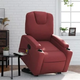 Sillón reclinable de masaje de pie cuero artificial rojo tinto de , Sillones - Ref: Foro24-3204441, Precio: 334,02 €, Descuen...