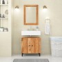 Armario de lavabo para baño madera maciza de acacia 62x33x58 cm en Tocadores de baño | Comprar online en Foro24