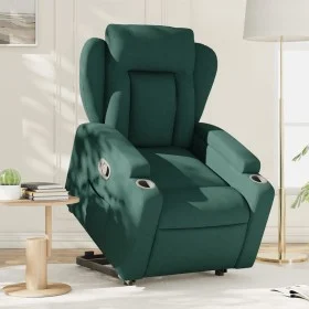 Sillón reclinable elevable tela verde oscuro de , Sillones - Ref: Foro24-3204488, Precio: 287,47 €, Descuento: %