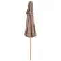 Sombrilla de dos pisos palo de madera 270 cm gris topo de vidaXL, Sombrillas - Ref: Foro24-44520, Precio: 110,86 €, Descuento: %