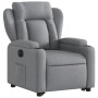 Sillón eléctrico reclinable elevable de tela gris claro