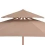 Sombrilla de dos pisos palo de madera 270 cm gris topo de vidaXL, Sombrillas - Ref: Foro24-44520, Precio: 110,86 €, Descuento: %