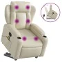 Sillón reclinable de masaje de pie cuero artificial color crema de , Sillones - Ref: Foro24-3204552, Precio: 351,42 €, Descue...