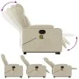 Sillón reclinable de masaje de pie cuero artificial color crema de , Sillones - Ref: Foro24-3204552, Precio: 351,42 €, Descue...