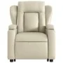 Sillón reclinable de masaje de pie cuero artificial color crema de , Sillones - Ref: Foro24-3204552, Precio: 351,42 €, Descue...
