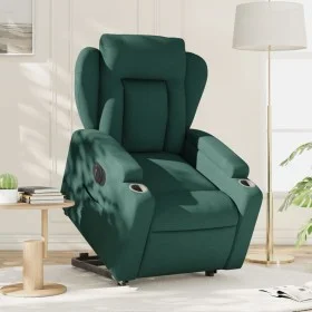 Sillón eléctrico reclinable elevable de tela verde oscuro de , Sillones - Ref: Foro24-3204512, Precio: 338,27 €, Descuento: %