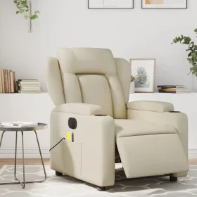 Cremefarbener elektrisch verstellbarer Massagesessel aus Kunstleder von , Sessel - Ref: Foro24-3204538, Preis: 312,35 €, Raba...