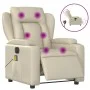 Cream synthetic leather electric reclining massage chair by , Armchairs - Ref: Foro24-3204538, Price: 312,35 €, Discount: %