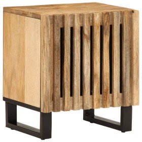 Mesita de noche de madera maciza de mango rugosa 40x34x46 cm en Mesitas de noche | Comprar online en Foro24