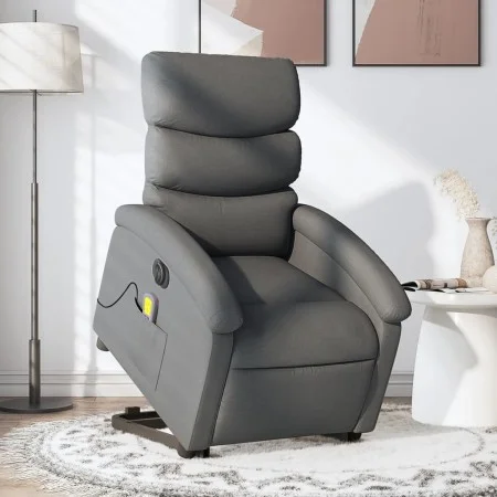 Sillón de masaje eléctrico reclinable elevable tela gris oscuro de , Sillones - Ref: Foro24-3204015, Precio: 342,42 €, Descue...