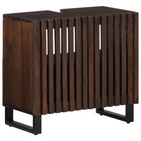 Armario de lavabo baño madera maciza mango marrón 62x34x58 cm en Muebles de baño | Comprar online en Foro24