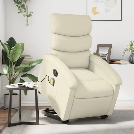Electric lifting massage chair cream synthetic leather by , Armchairs - Ref: Foro24-3204062, Price: 337,55 €, Discount: %