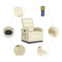 Electric lifting massage chair cream synthetic leather by , Armchairs - Ref: Foro24-3204062, Price: 336,69 €, Discount: %