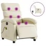 Sillón de masaje reclinable eléctrico cuero sintético crema de , Sillones - Ref: Foro24-3204034, Precio: 254,02 €, Descuento: %