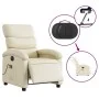 Sillón de masaje reclinable eléctrico cuero sintético crema de , Sillones - Ref: Foro24-3204034, Precio: 254,02 €, Descuento: %