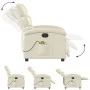 Cream synthetic leather electric reclining massage chair by , Armchairs - Ref: Foro24-3204034, Price: 254,09 €, Discount: %