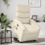 Sillón reclinable de masaje de pie cuero artificial color crema de , Sillones - Ref: Foro24-3204048, Precio: 295,35 €